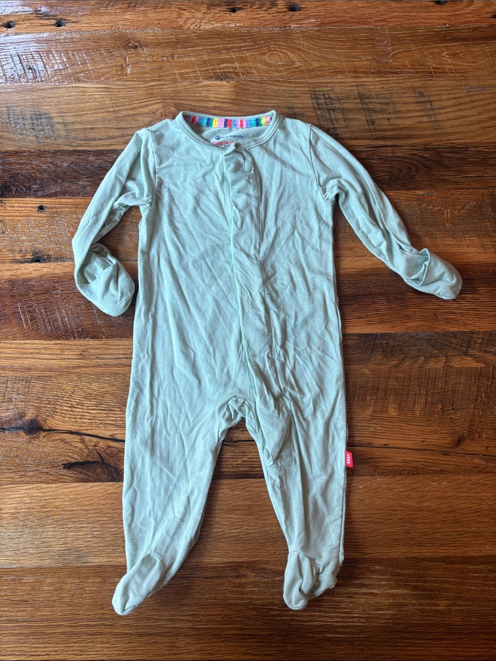 Magnetic me Footie onesie solid 0-3mo 12-16lb green baby modal super soft